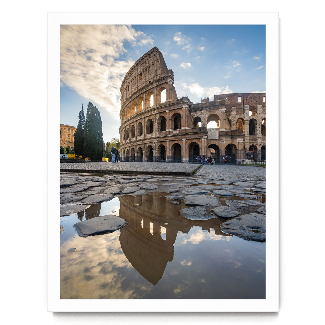 Colosseum at Sunrise II, Rome, Italy – fine art print in a white frame, no mat
