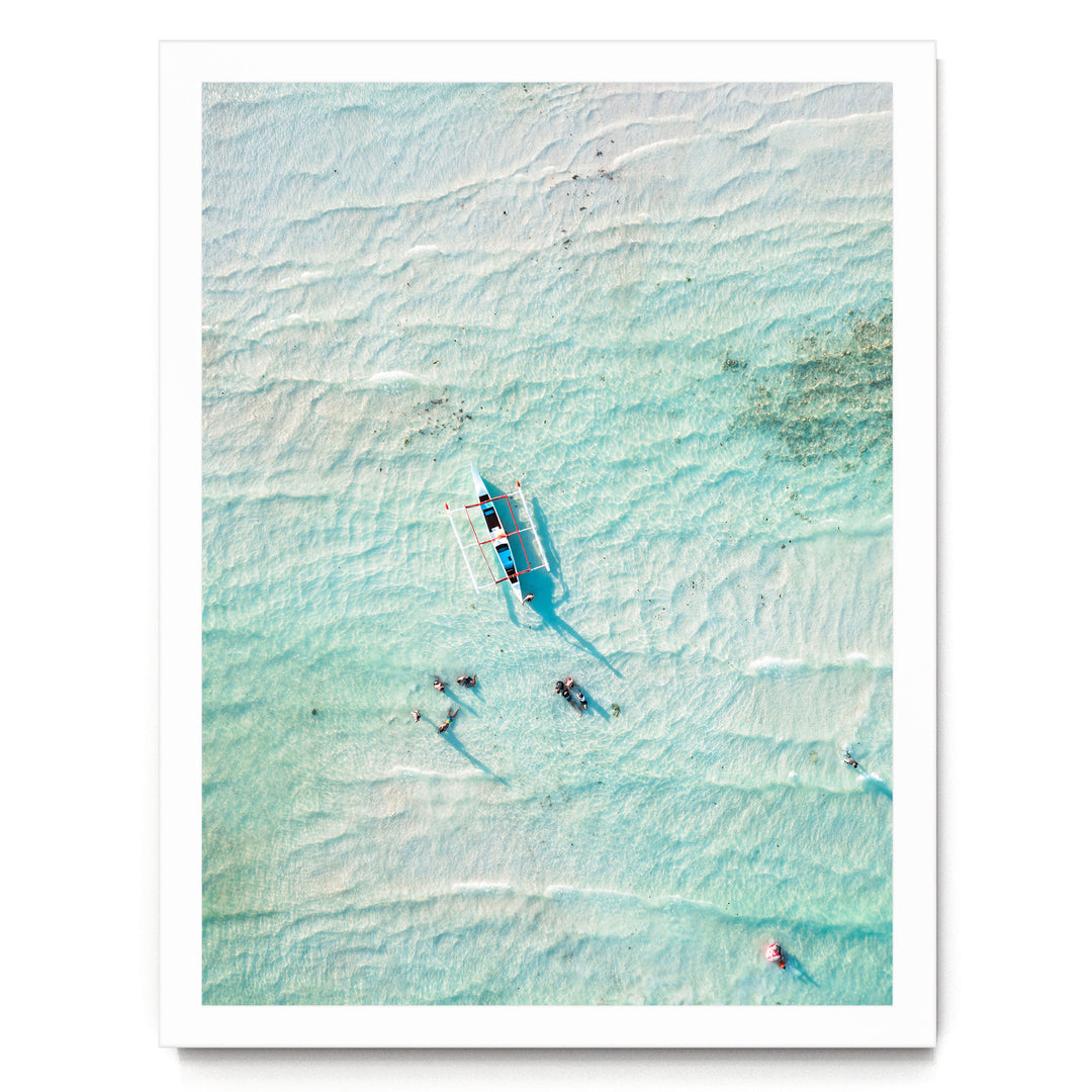 In the Turquoise Sea, Indian Ocean – fine art print in a white frame, no mat