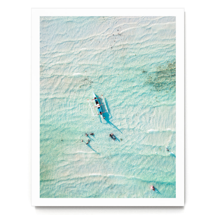In the Turquoise Sea, Indian Ocean – fine art print in a white frame, no mat