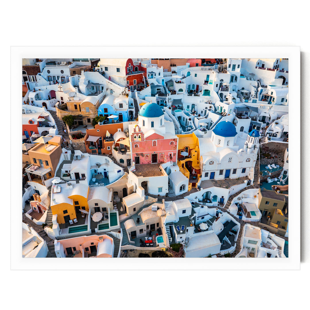 Santorini Colors, Oia, Greece – fine art print in a white frame, no mat