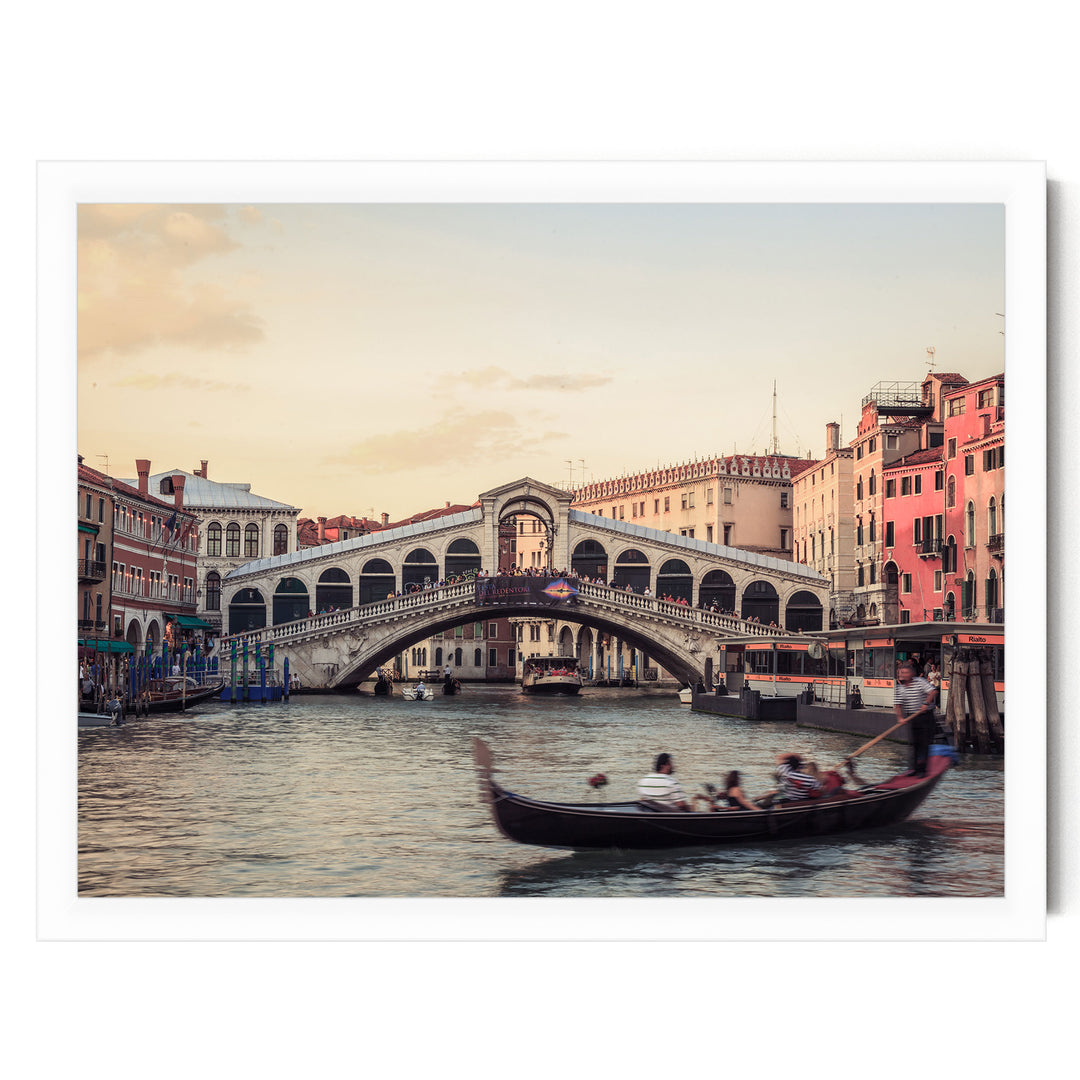Sunset in Venice, Italy – fine art print in a white frame, no mat