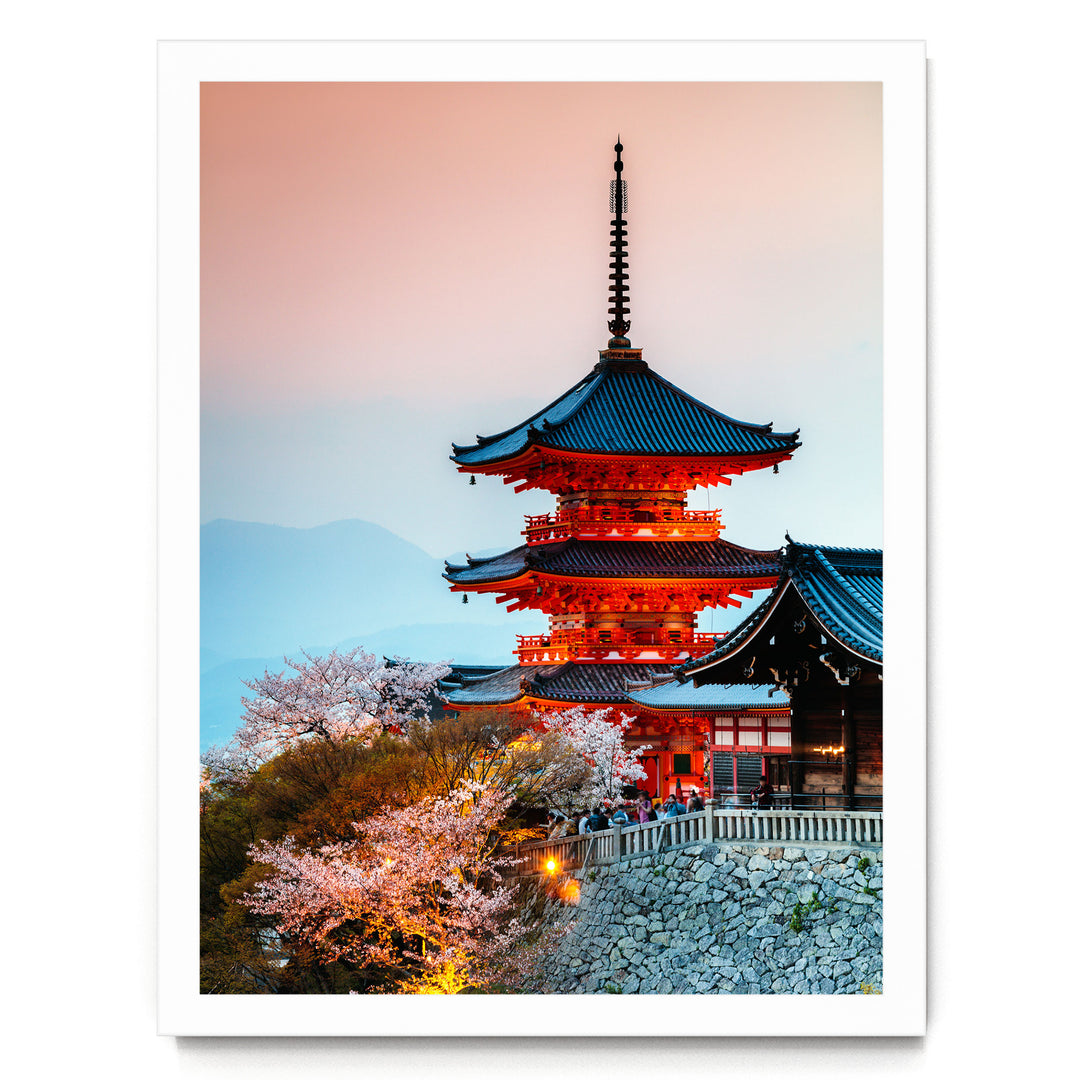 Kiyomizu-dera Temple, Kyoto, Japan – fine art print in a white frame, no mat