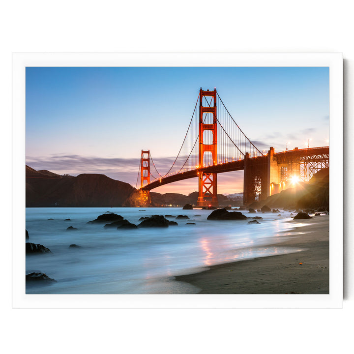 Iconic Golden Gate I, San Francisco, California – fine art print in a white frame, no mat
