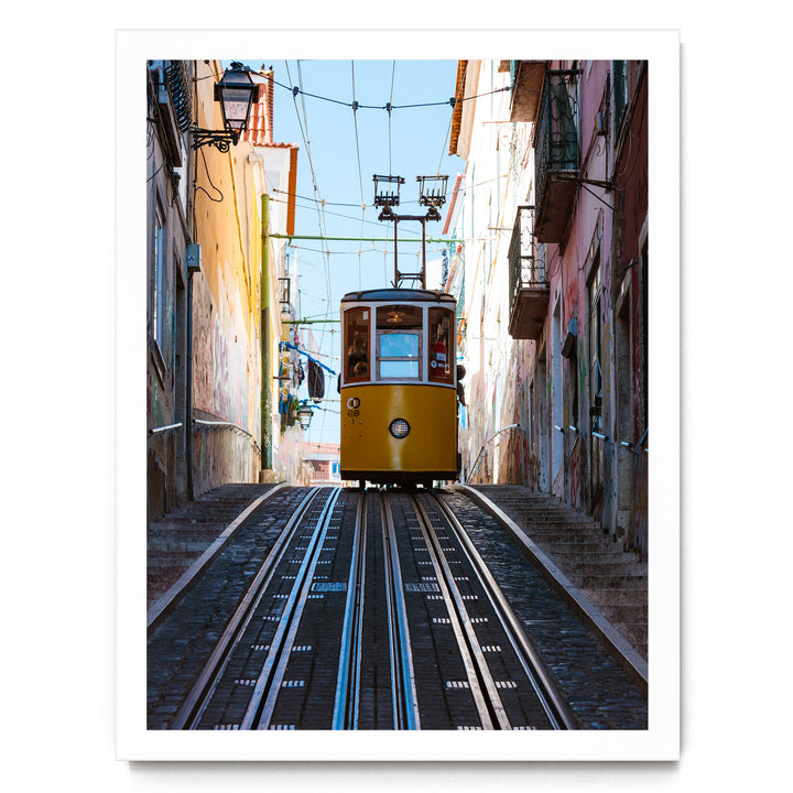 Lisbon Tram II, Portugal – fine art print in a white frame, no mat