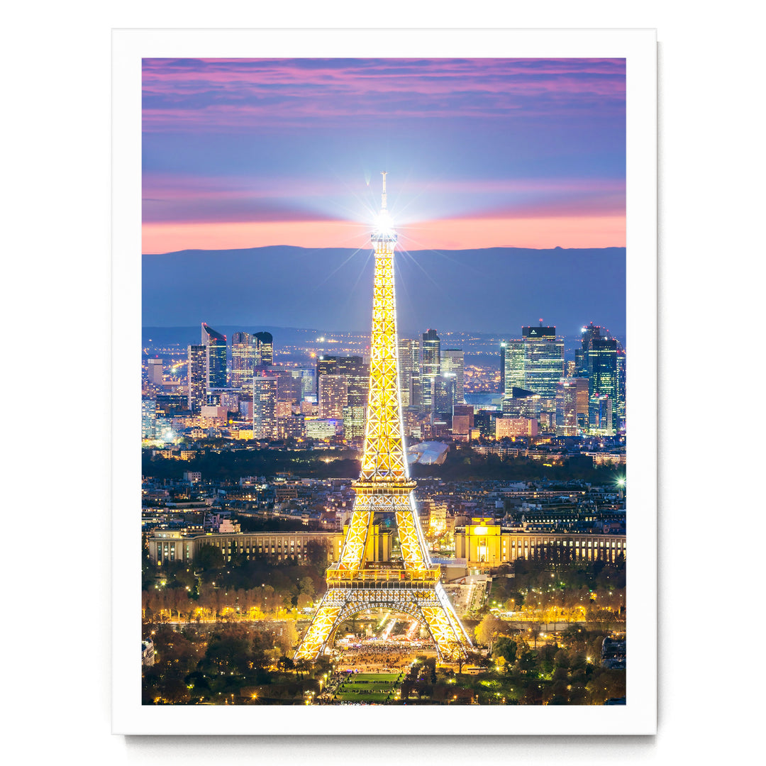 Night in Paris II, France – fine art print in a white frame, no mat