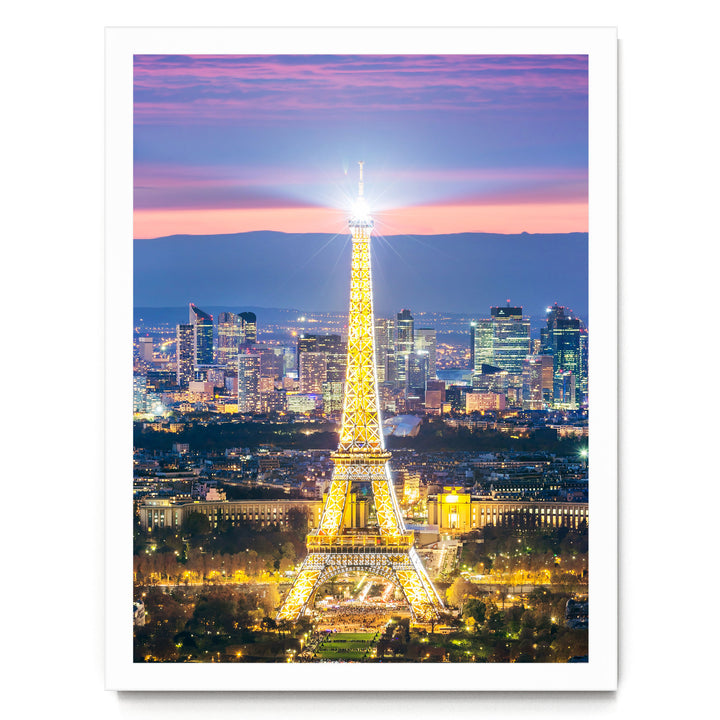 Night in Paris II, France – fine art print in a white frame, no mat