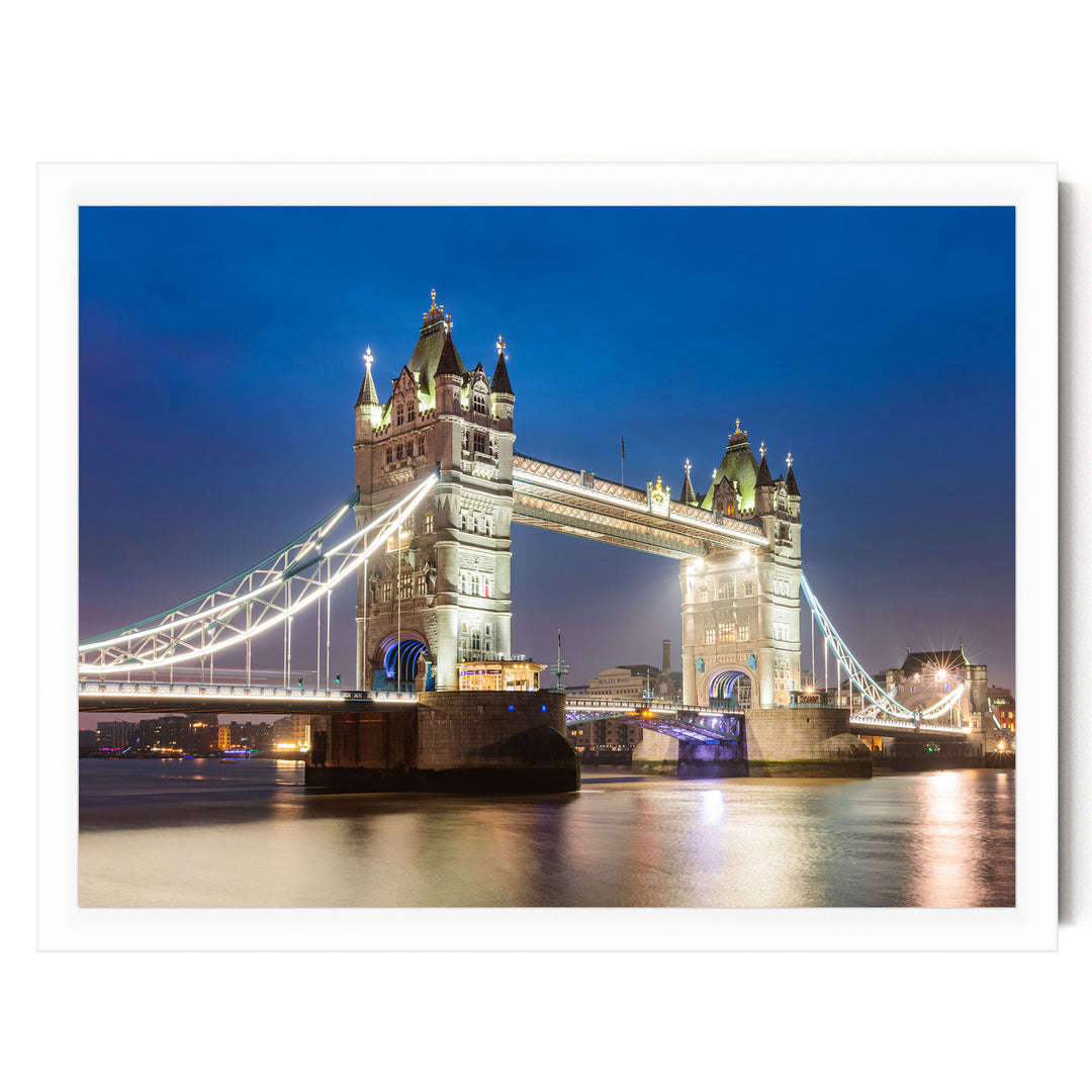 Tower Bridge, London, England – fine art print in a white frame, no mat