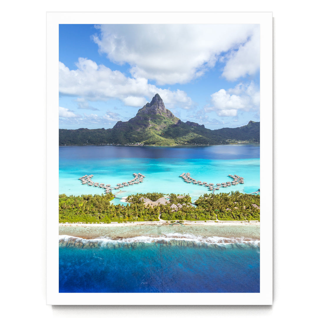Bora Bora Island, French Polynesia – fine art print in a white frame, no mat