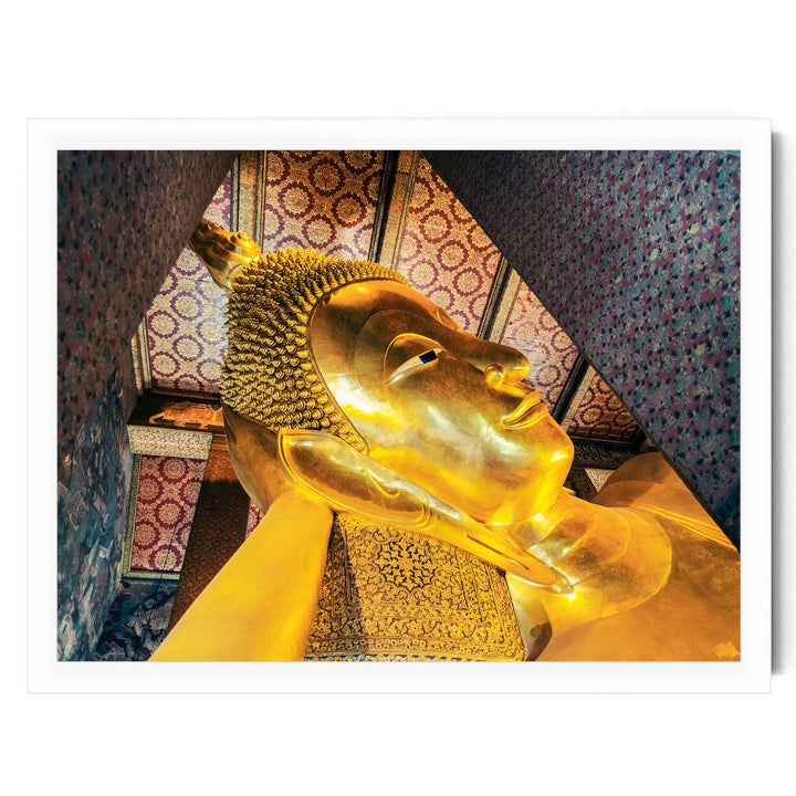 Reclining Buddha, Bangkok, Thailand – fine art print in a white frame, no mat