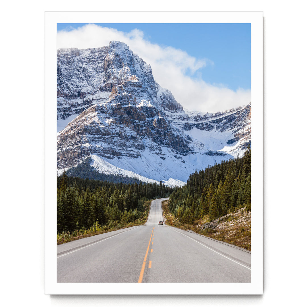 Icefields Parkway, Alberta, Canada – fine art print in a white frame, no mat