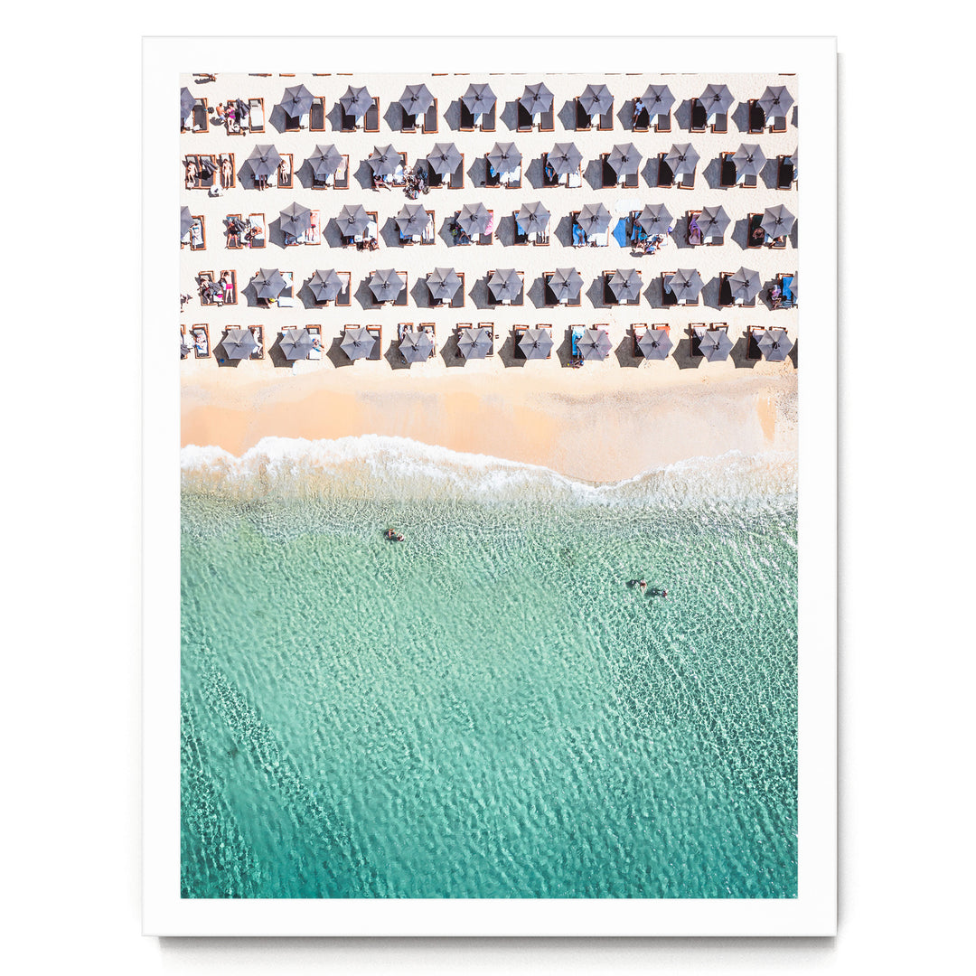 Mykonos Beach II, Elia, Greece – fine art print in a white frame, no mat