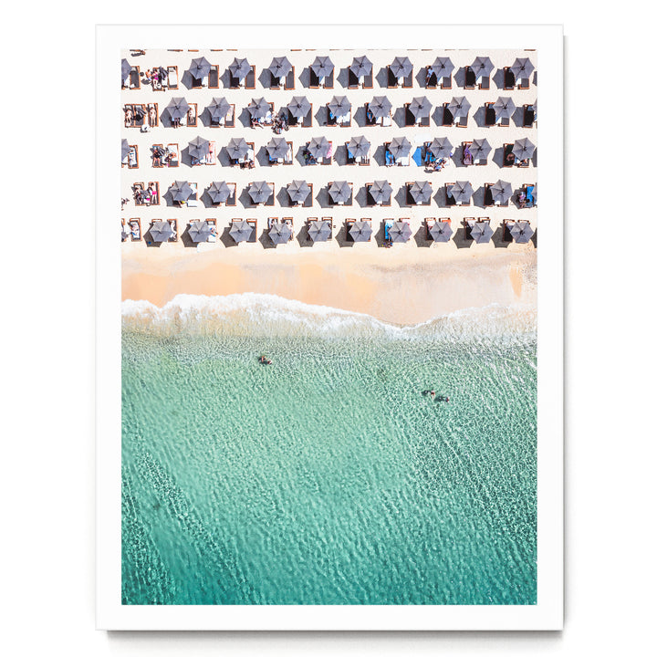 Mykonos Beach II, Elia, Greece – fine art print in a white frame, no mat