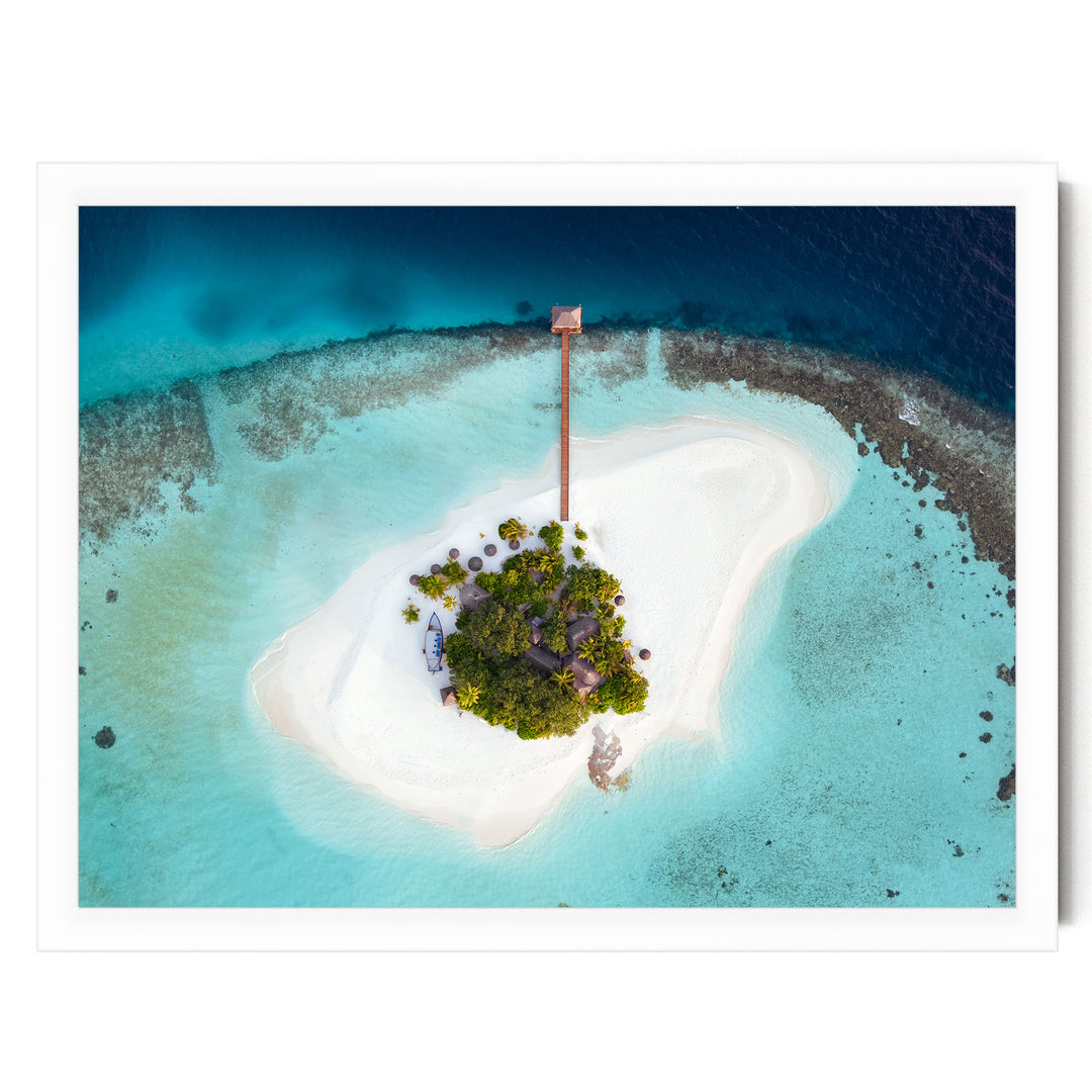 Desert Island, Maldives – fine art print in a white frame, no mat