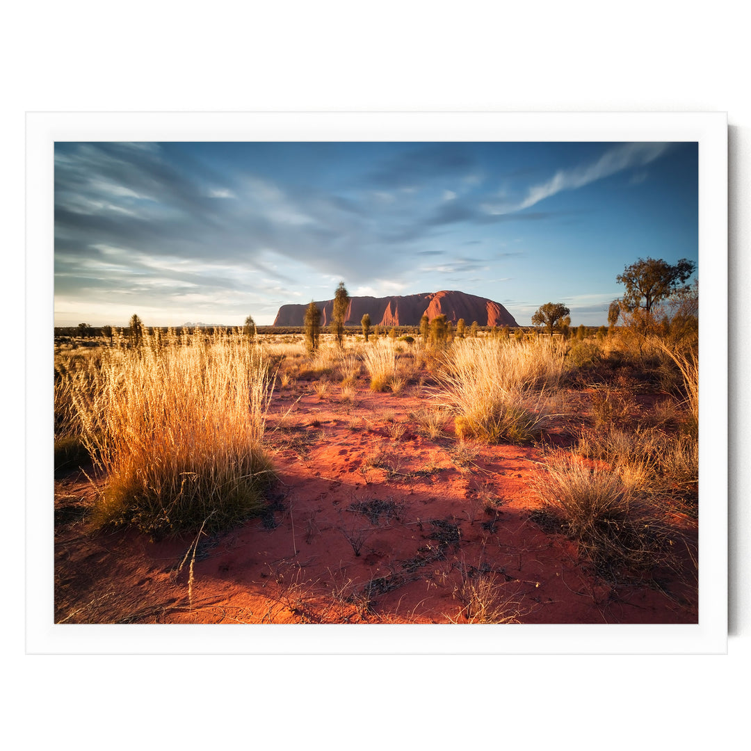 Uluru at Sunset II, Northern Territory, Australia – fine art print in a white frame, no mat