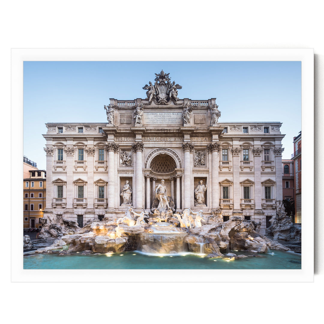 Trevi Fountain, Rome, Italy – fine art print in a white frame, no mat