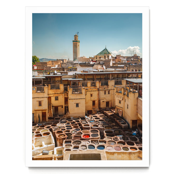 The Tannery, Fes, Morocco – fine art print in a white frame, no mat