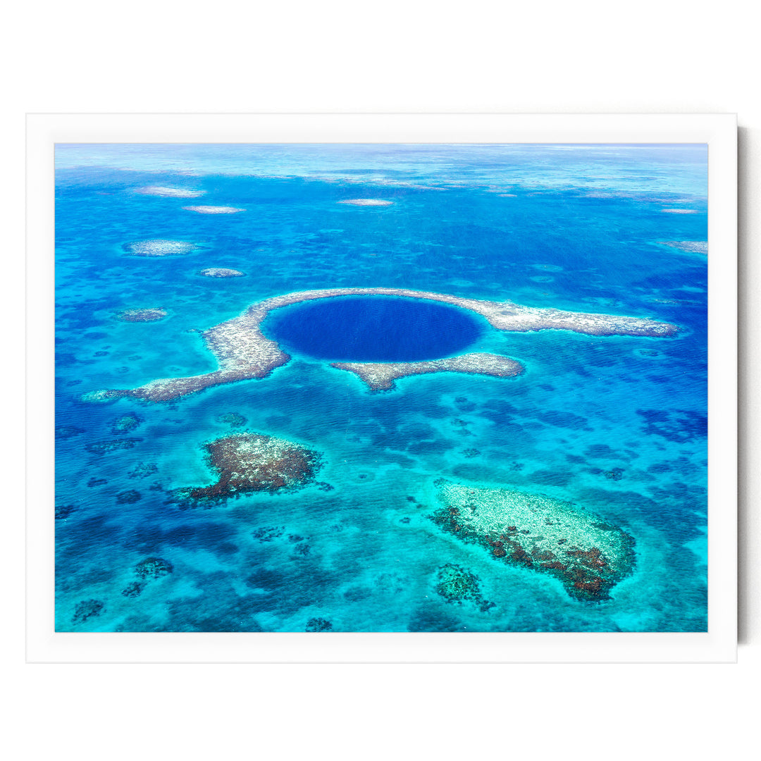 The Great Blue Hole, Belize – fine art print in a white frame, no mat