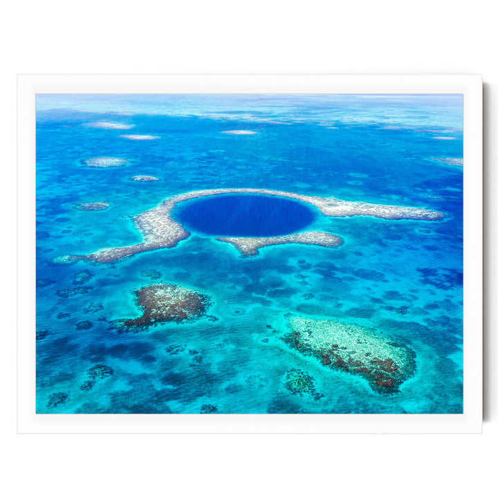 The Great Blue Hole, Belize – fine art print in a white frame, no mat
