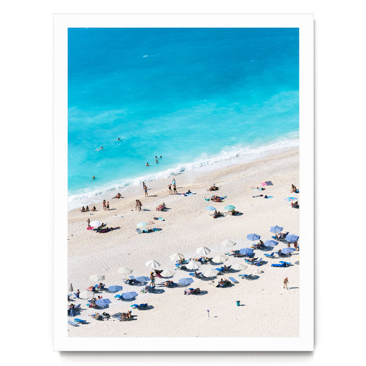 Beach Aerial, Greece II – fine art print in a white frame, no mat