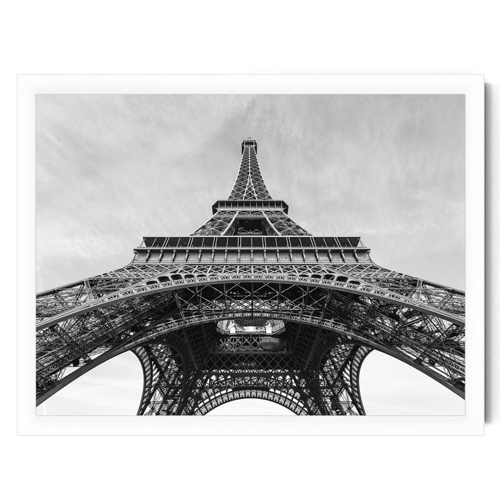 Under the Eiffel Tower, Paris, France – fine art print in a white frame, no mat