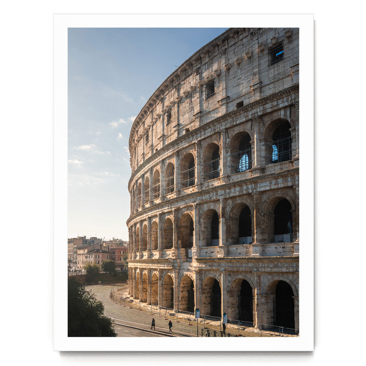 Colosseum at Sunrise III, Rome, Italy – fine art print in a white frame, no mat