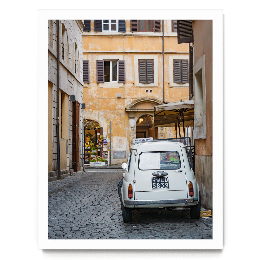 Alleys of Rome III, Italy – fine art print in a white frame, no mat
