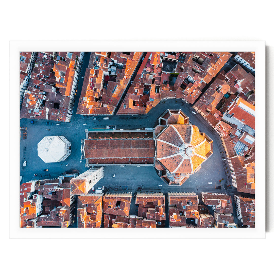 Florence from the Top, Tuscany, Italy – fine art print in a white frame, no mat
