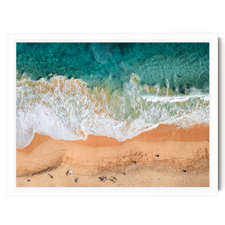 Hawaiian Beach, Oahu, Hawaii – fine art print in a white frame, no mat