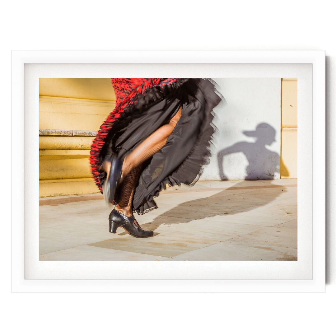 Flamenco Dancer, Andalusia, Spain – fine art print in a white frame with white mat