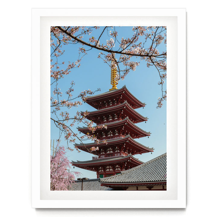 Asakusa Pagoda, Tokyo, Japan – fine art print in a white frame with white mat