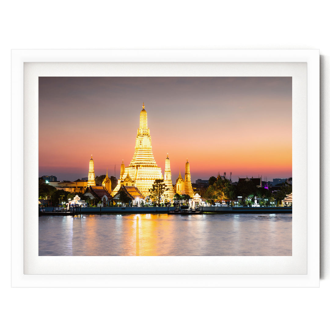 Wat Arun, Bangkok, Thailand – fine art print in a white frame with white mat
