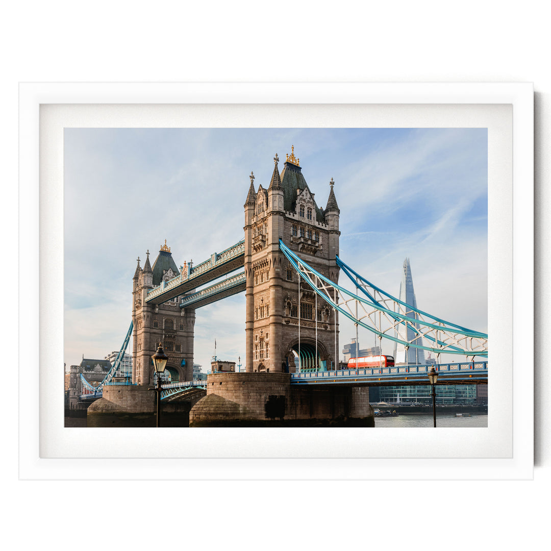 London Icons, England – fine art print in a white frame with white mat