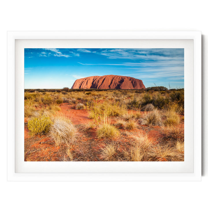 Uluru at Sunset I, Northern Territory, Australia – fine art print in a white frame with white mat