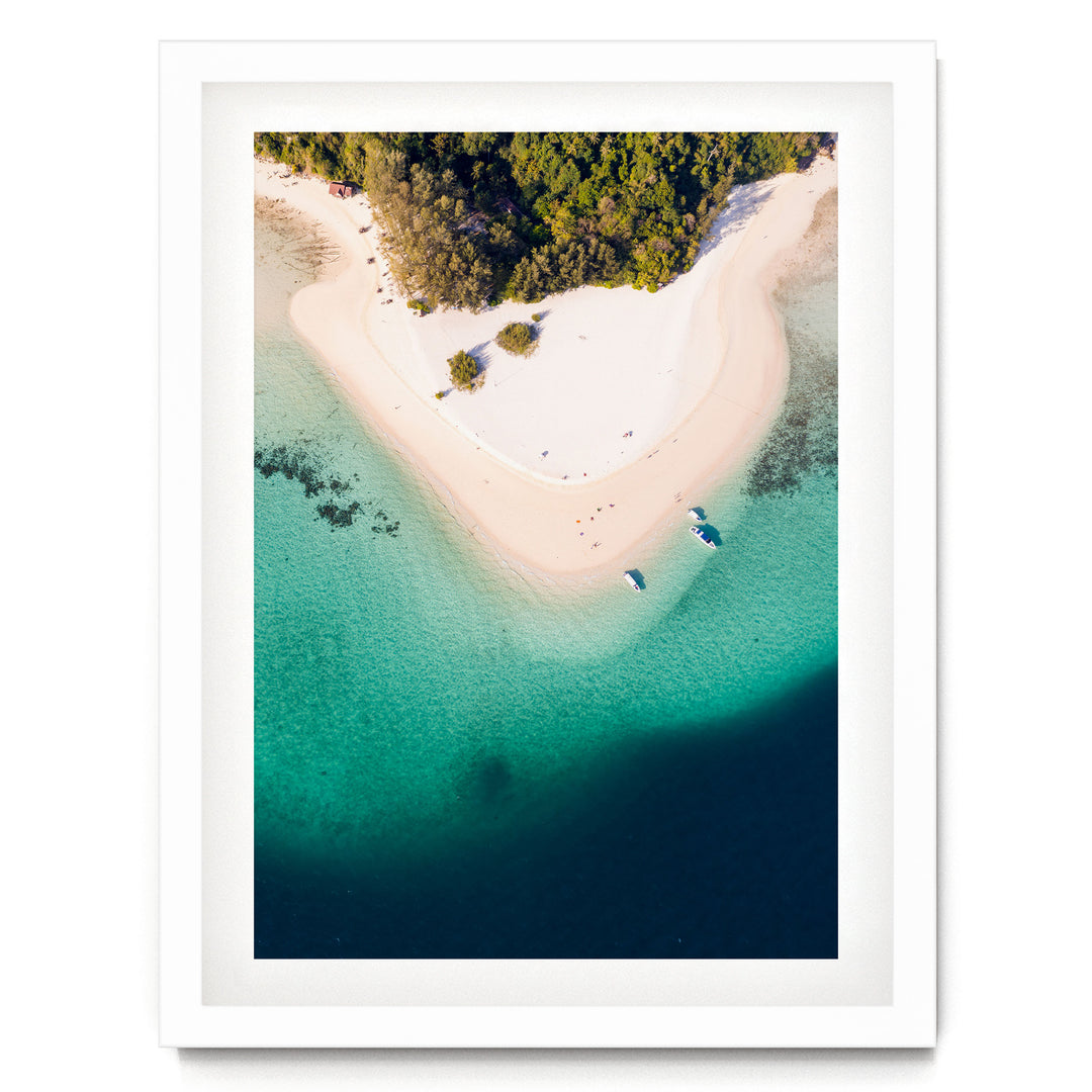 Bamboo Island, Thailand – fine art print in a white frame with white mat