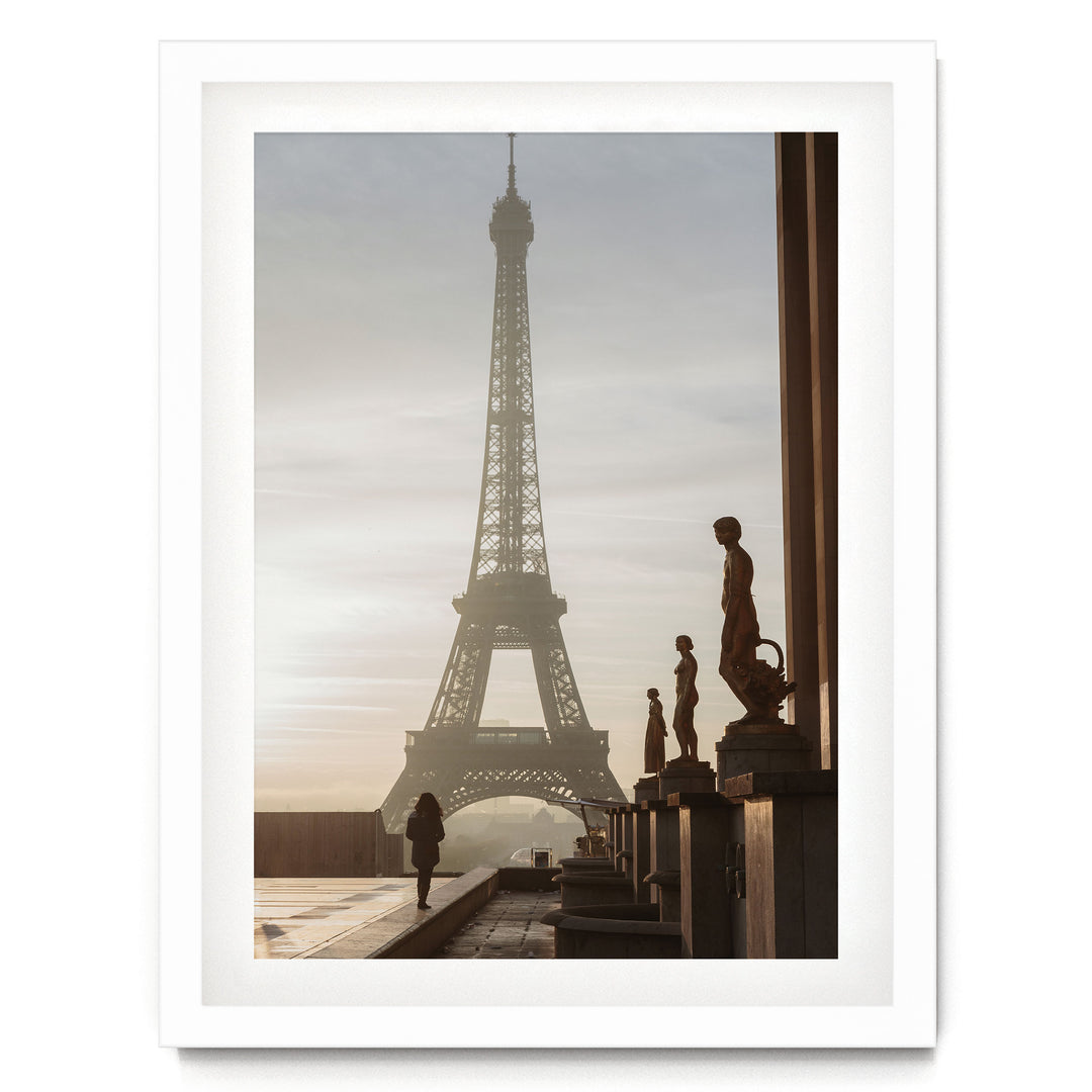 Trocadéro, Paris, France – fine art print in a white frame with white mat
