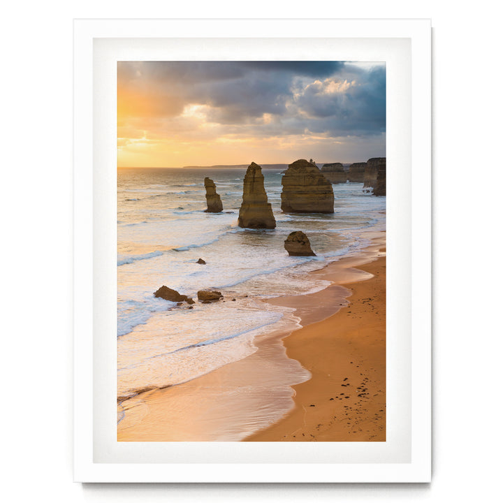 The Twelve Apostles II, Great Ocean Road, Australia – fine art print in a white frame with white mat