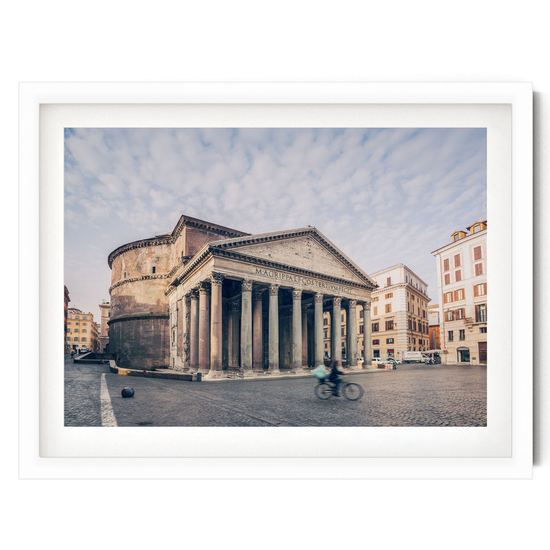 Pantheon, Rome, Italy – fine art print in a white frame with white mat