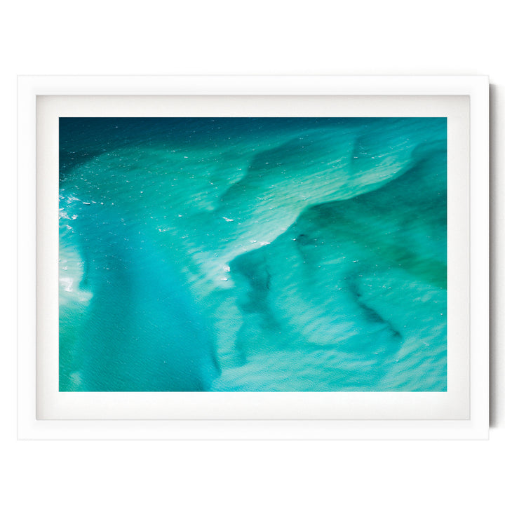 Ocean Abstract, Whitsundays, Australia – fine art print in a white frame with white mat