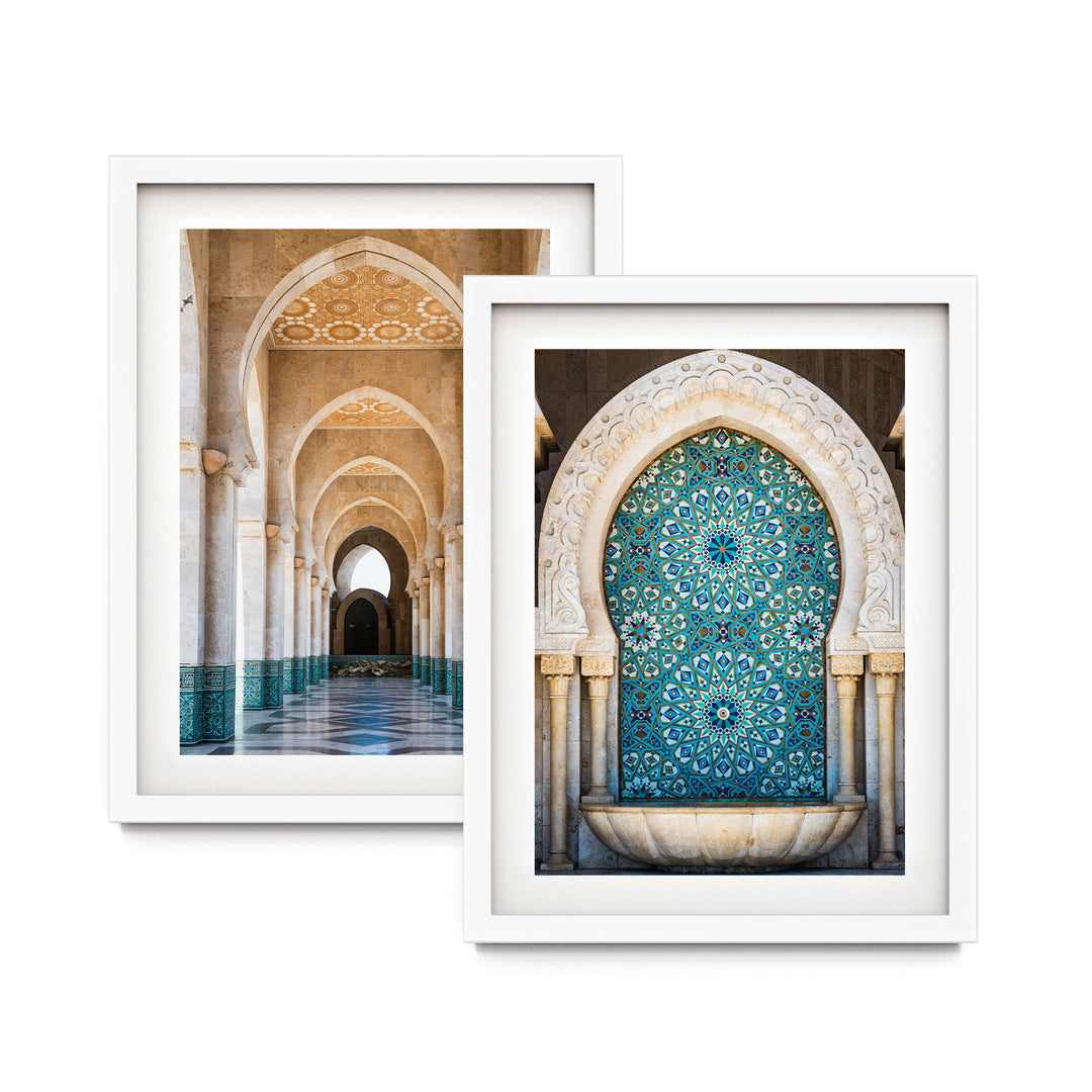 Moroccan Arches, Morocco – Print Set of 2 – fine art print set in white frames with white mats
