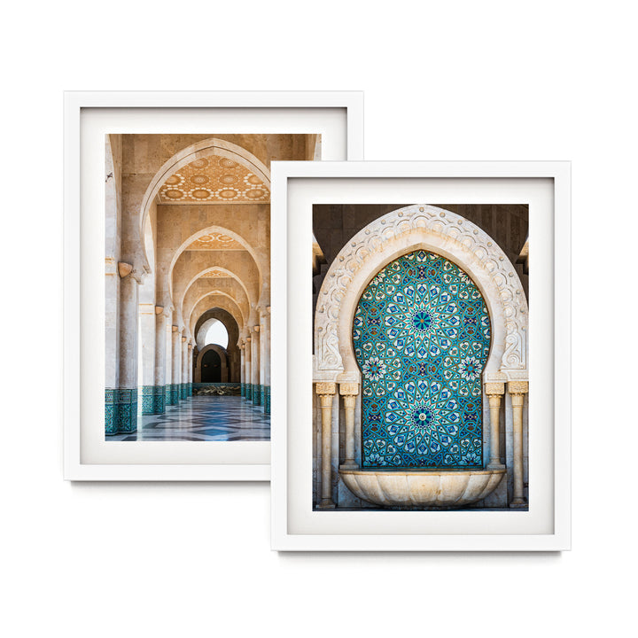 Moroccan Arches, Morocco – Print Set of 2 – fine art print set in white frames with white mats