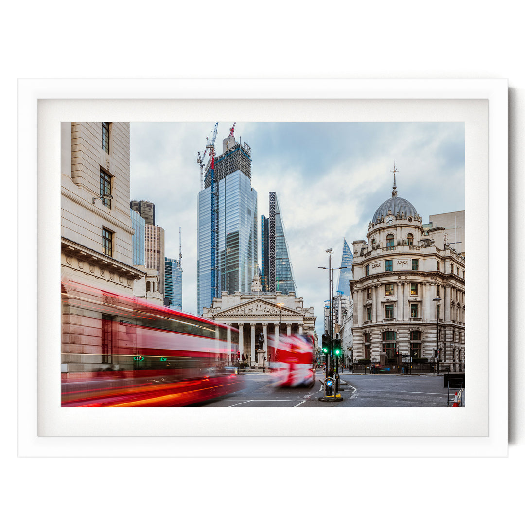 The City of London, England – fine art print in a white frame with white mat