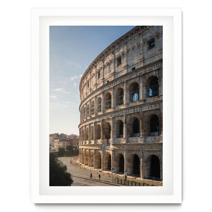 Colosseum at Sunrise III, Rome, Italy – fine art print in a white frame with white mat