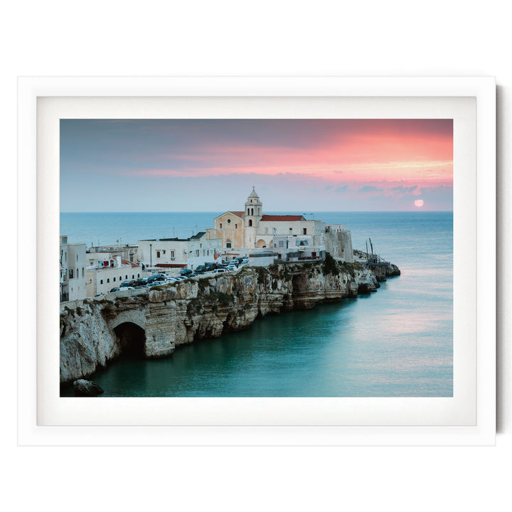 Vieste, Puglia II, Italy – fine art print in a white frame with white mat