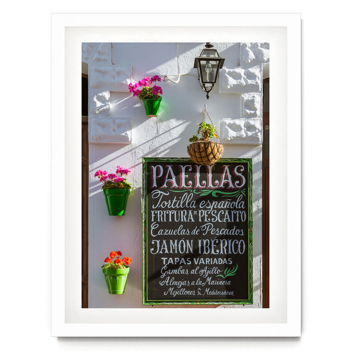 In the Streets of Andalusia III, Spain – fine art print in a white frame with white mat