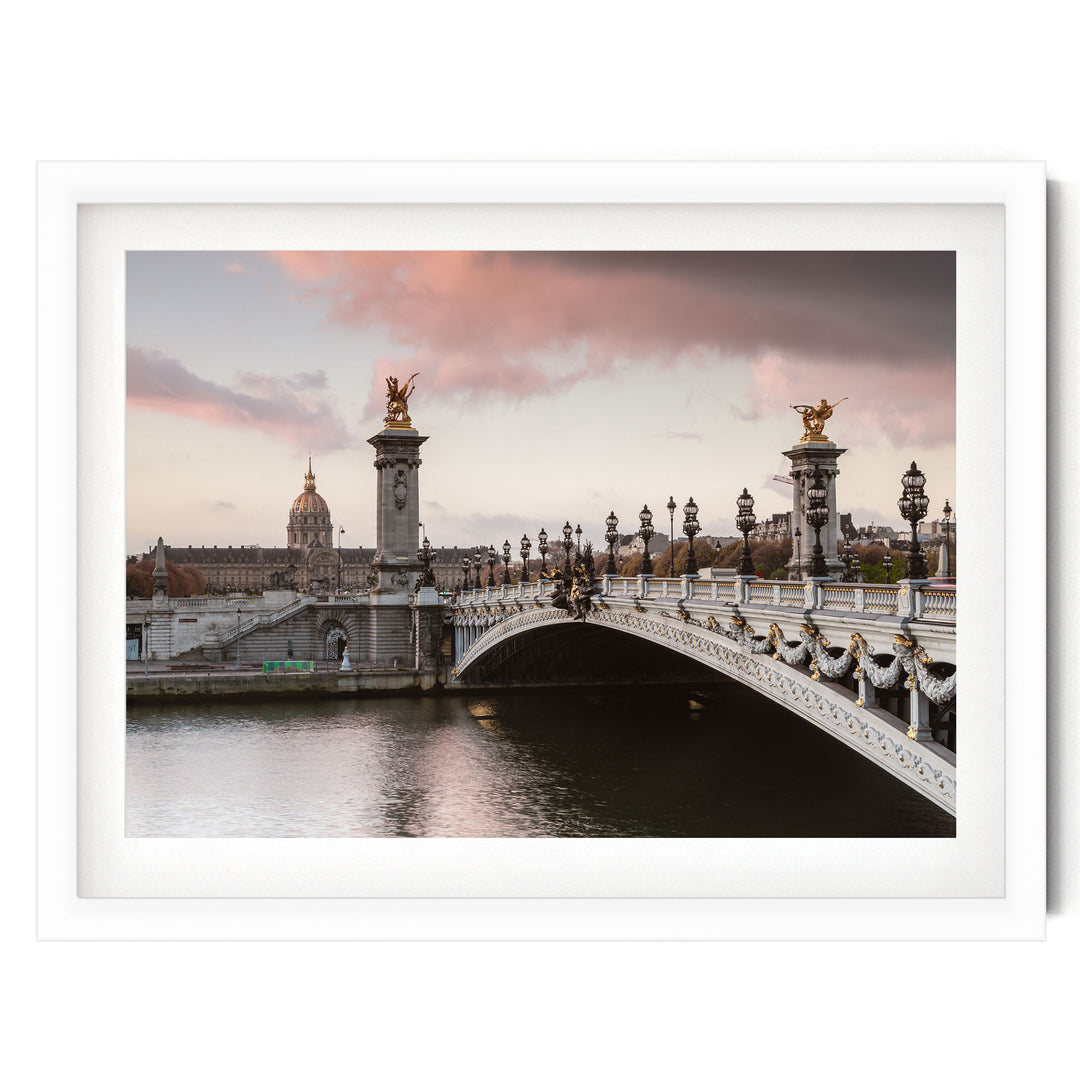 Pont Alexandre III, Paris, France – fine art print in a white frame with white mat
