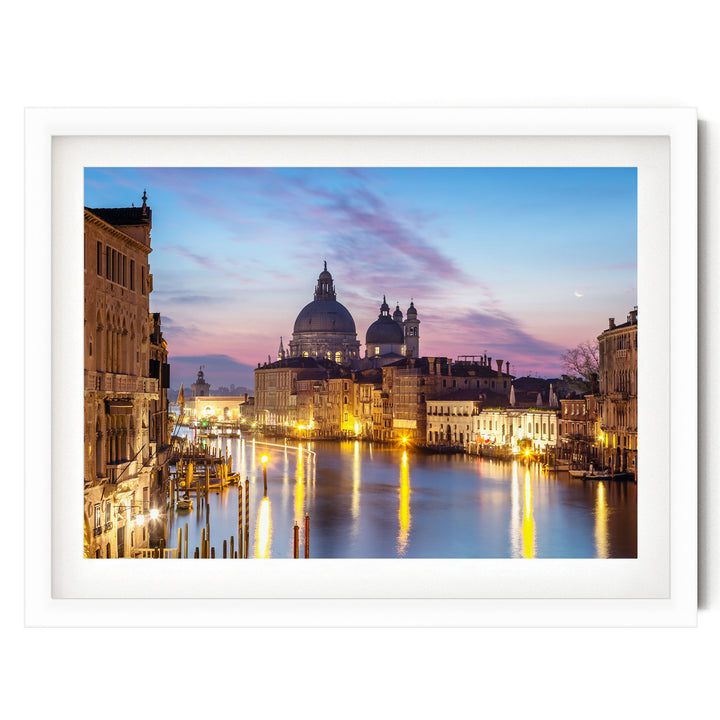 Dawn at the Accademia, Venice, Italy – fine art print in a white frame with white mat