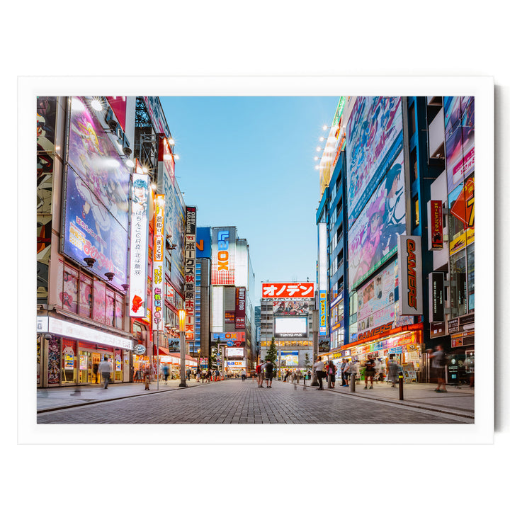 Akihabara Electric Town, Tokyo, Japan – fine art print in a white frame, no mat